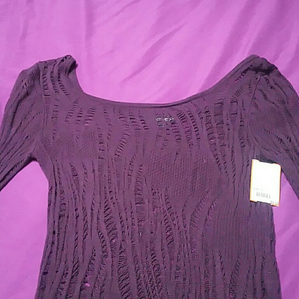 Sheer long-sleeve top